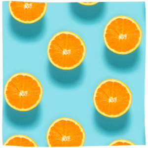 oranges on a blue background